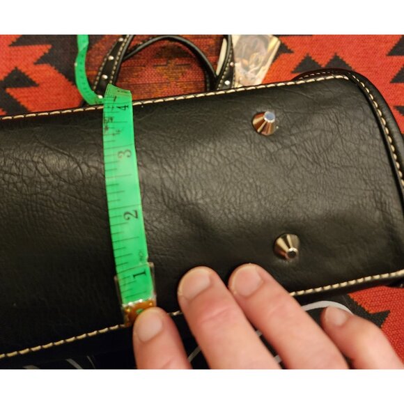 NEW Montana West Sugar Skull Studded PU Leather Handbag Black Multicolor - Picture 16 of 16